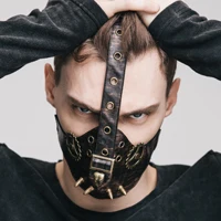 

New Arrival Black Mask Hood Gear PU Leather Masks Face Protection Special For Party Cosplay Games Military Outdoors
