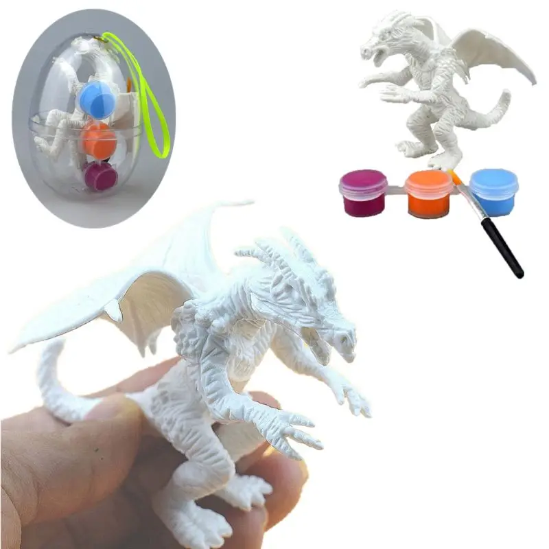 

DIY Painting Mini Dinosaur Eggs Dinosaur Model With Pigment Brushes Indoraptor Monster Education Toy