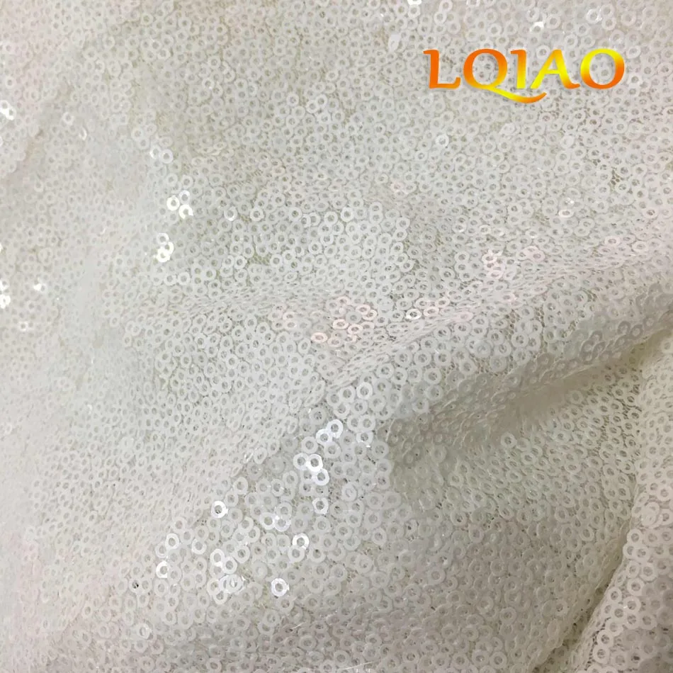 white sequin  fabric-003