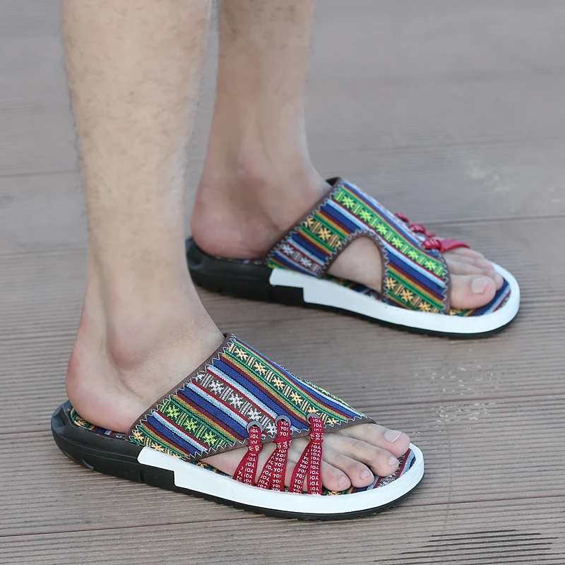flower summer mixed colors men slippers desinger outdoor sandals camouflage casual shoes pants male leisure moccasins for men (77)