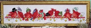 

Top Quality Beautiful Lovely Counted Cross Stitch Kit Christmas Birds Red Bird A Row of Nine Birds design works 5473