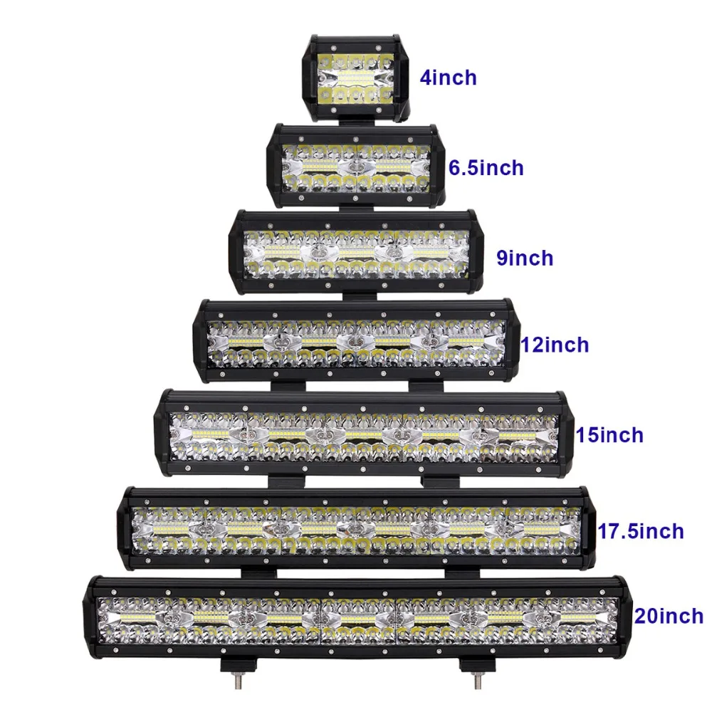 

4 6.5 9 12 15 17.5 20 INCH OFFROAD LED WORK LIGHT BAR 12V 24V 60W 180W CAR TRUCK 4WD SUV ATV TRAILER PICKUP WAGON 4X4 COMBO LAMP