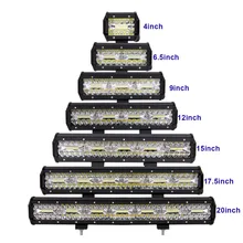 Buy 4 6.5 9 12 15 17.5 20 INCH OFFROAD LED WORK LIGHT BAR 12V 24V 60W 180W CAR TRUCK 4WD SUV ATV TRAILER PICKUP WAGON 4X4 COMBO LAMP Free Shipping