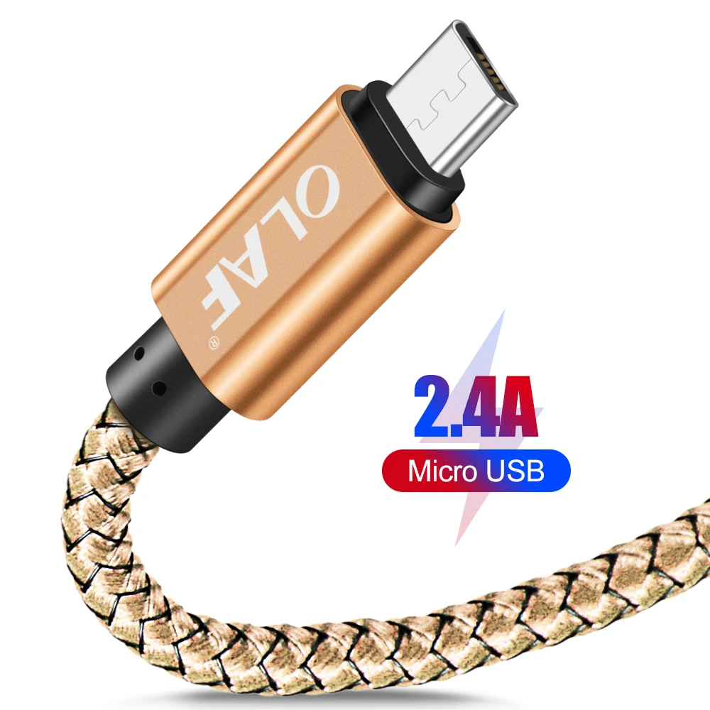 Олаф Кабель Micro-usb 5V 2.4A Плетеный быстрое зарядное устройство кабель передачи данных для быстрой зарядки для samsung huawei Max микро usb кабель для мобильного телефона