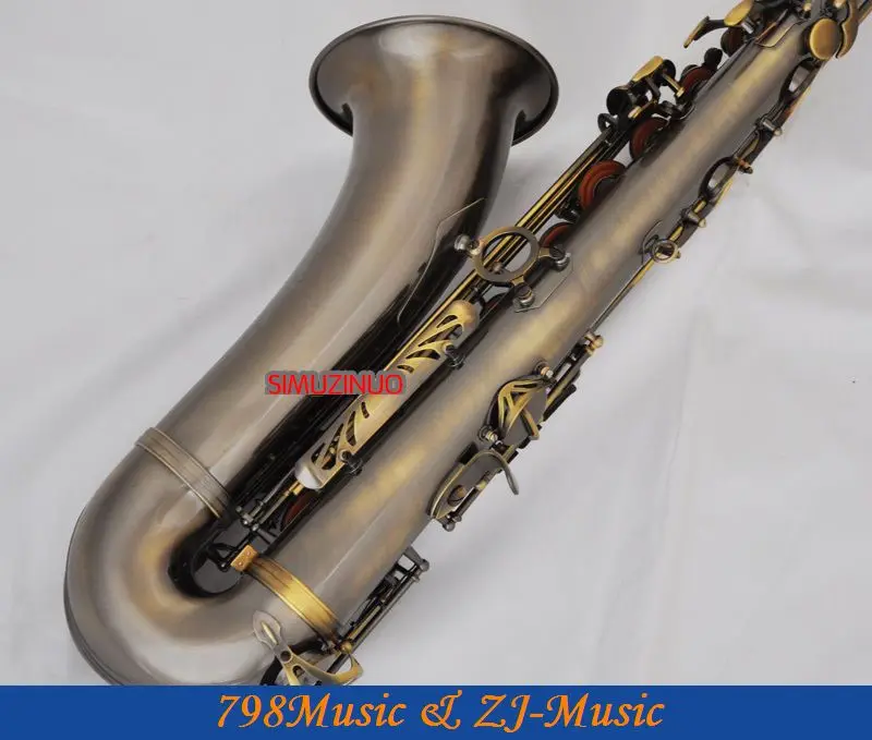 Профессиональный античный латунный тенор саксофон Bb Sax High F # с 10pc Reeds Case|tenor