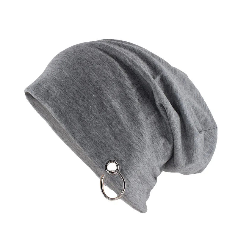 New Style Fashion Adult Unisex Solid Hat With Hoop Casual Women Warm Beanies Skullies Novelty Men Gorros Caps Bonnet