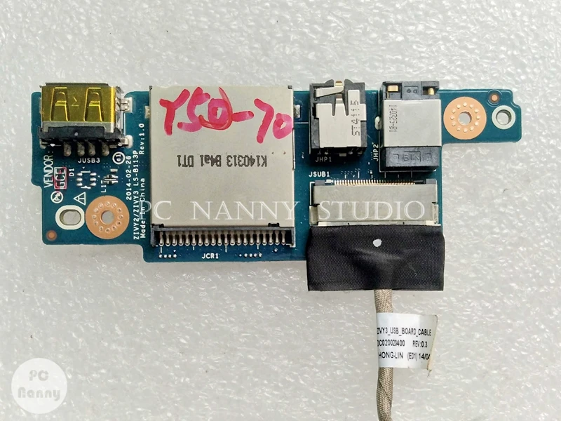 

Original for Lenovo Y50 Y50-70 Y70-70 USB Audio SD Card Reader Usb Board ZIVY2 ZIVY3 LS-B113P w/ ribbon Fully working