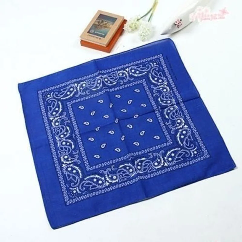 Unisex Hip Hop Black Bandana Fashion Headwear Hair Band Neck Scarf Wrist Wraps Square scarves print Handkerchief High quality