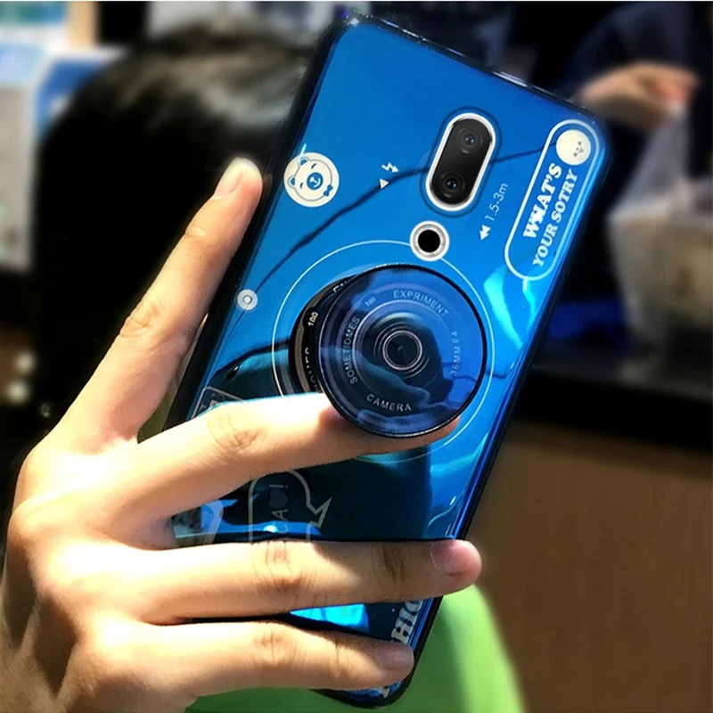 

cute couple camera phone holder case for MEIZU 15 15 PLUS 16th PLUS pro M15 M 15 stand girl grip tpu silicone cover cases coque