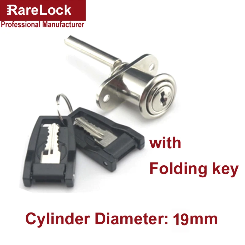 

Rarelock 19mm Security Drawer Lock Keyed Different for Door Mailbox Cabinet Tool Box with 2 Keys DIY Furniture Hardware