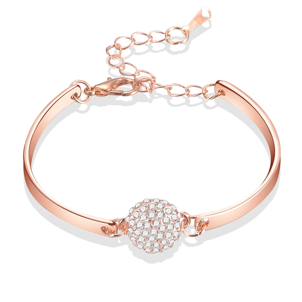 

W507 2018 New Arrival Rhinestone Round Bracelet Rose Gold And Silver Color Fine Jewellery Nickel Free Luxury Women Bracelet
