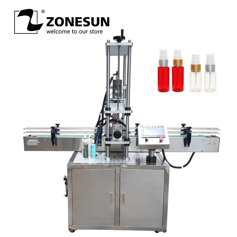 

ZONESUN Automatic Electric Screw Bottle Plastic Glass Water Juice Honey Small Washing Dropper Spout Pouch Capping Machine
