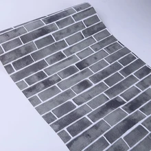 3D кирпичный камень эффект самоклеющиеся водонепроницаемые обои Papel де Parede 3D ресторан кухня гостиная серый кирпич обои