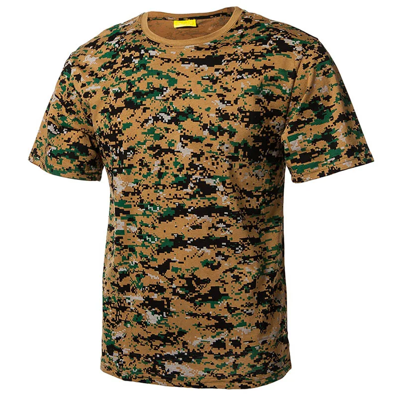 Refire gear уличные быстросохнущие футболки мужские хлопковые камуфляжные Пейнтбольные рубашки в охотничьем стиле дышащие военные тактические камуфляжные футболки - Цвет: Woodland Camo