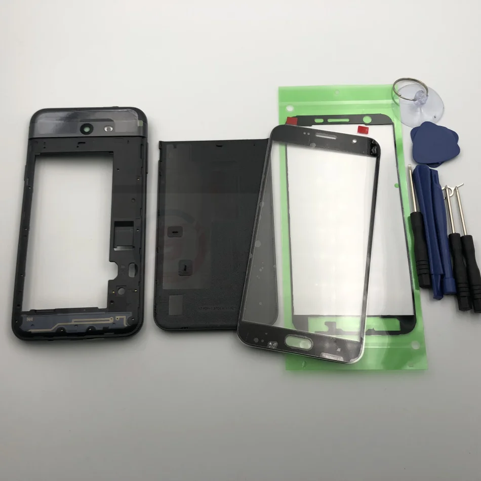 Замена задней крышки аккумулятора для Samsung Galaxy J3 J327 J7 J727 2017 полный корпус дверного