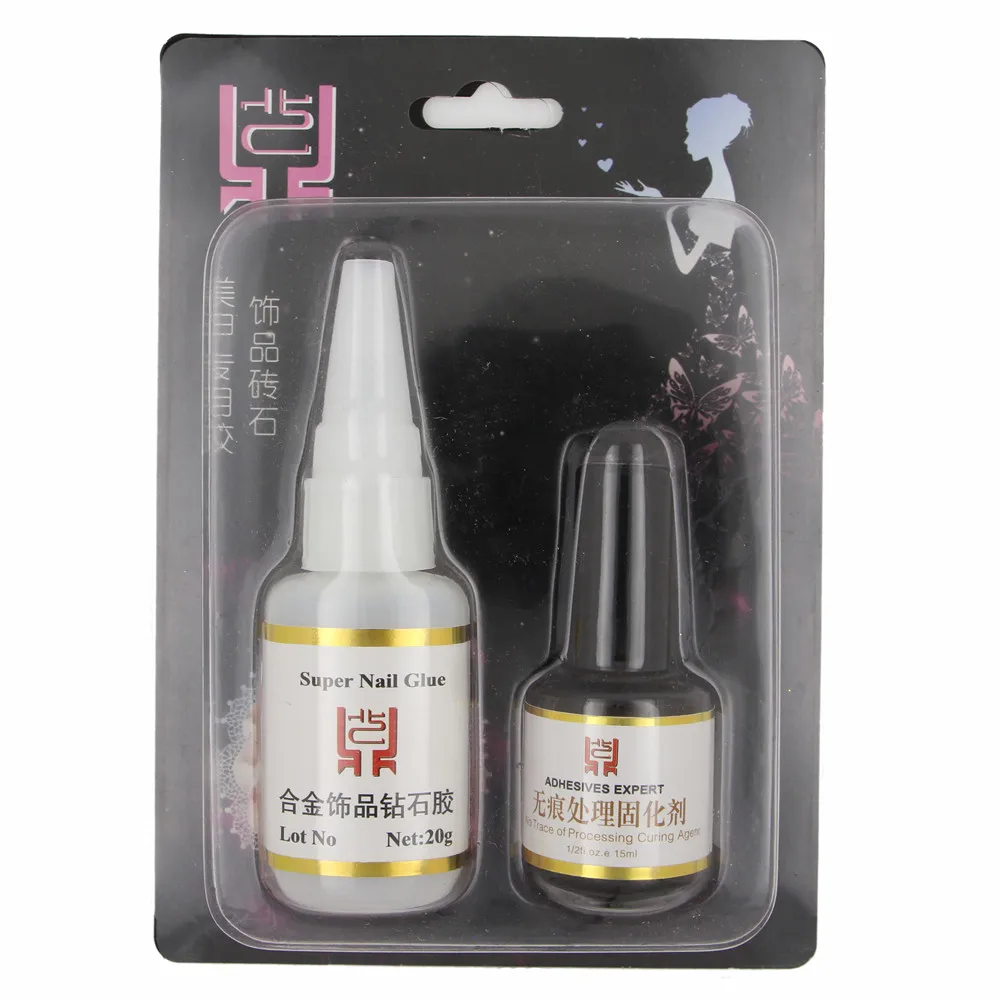 Hot 2Pcs Super Adhesives Expert Nail Glue For Rhinestone Crystal