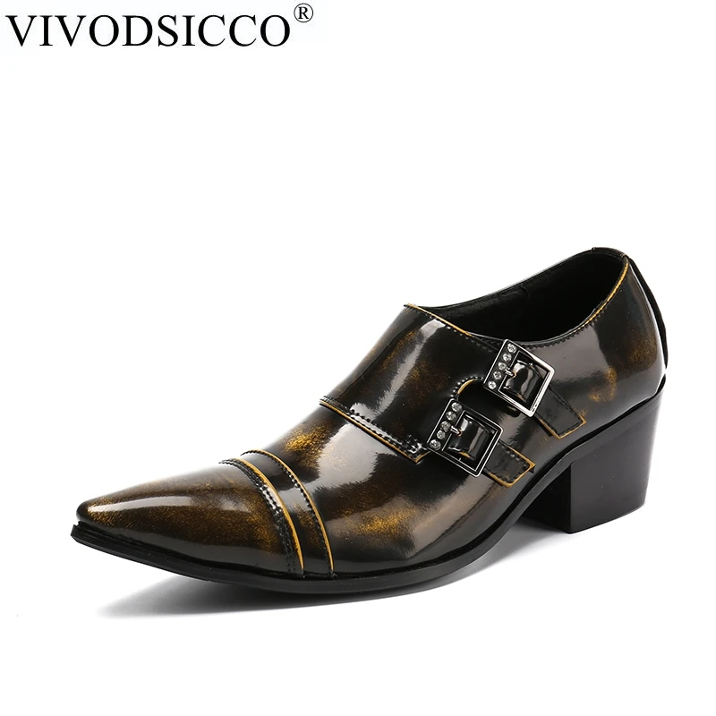VIVODSICCO/Новинка; Классические Мужские модельные туфли в стиле ретро; модные мужские свадебные туфли из натуральной кожи; Social Sapato; мужская обувь