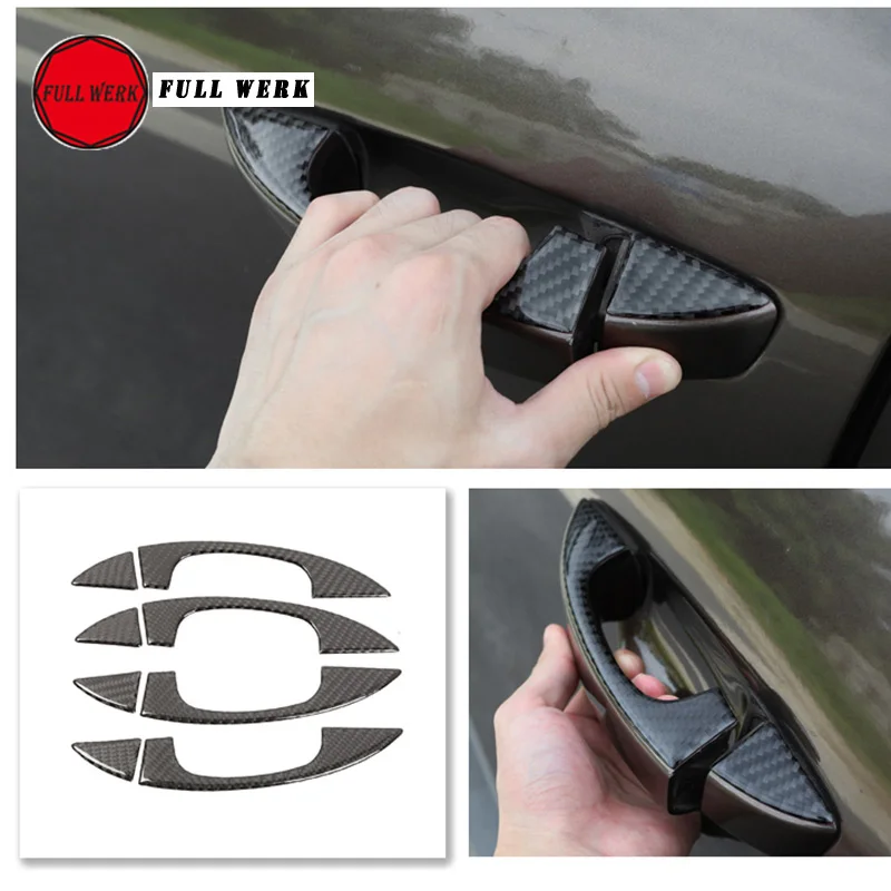 Epoxy Carbon Fiber Car Styling Headlight Wash Frame Sticker Rearview