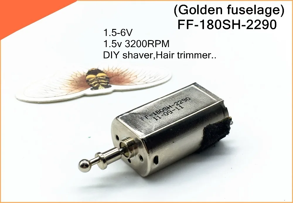 

2PCS (Golden fuselage) 180 DC motor With swing,Precious metal brush FF-180SH-2290 1.5-6V GOOD DIY shaver,Hair trimmer..
