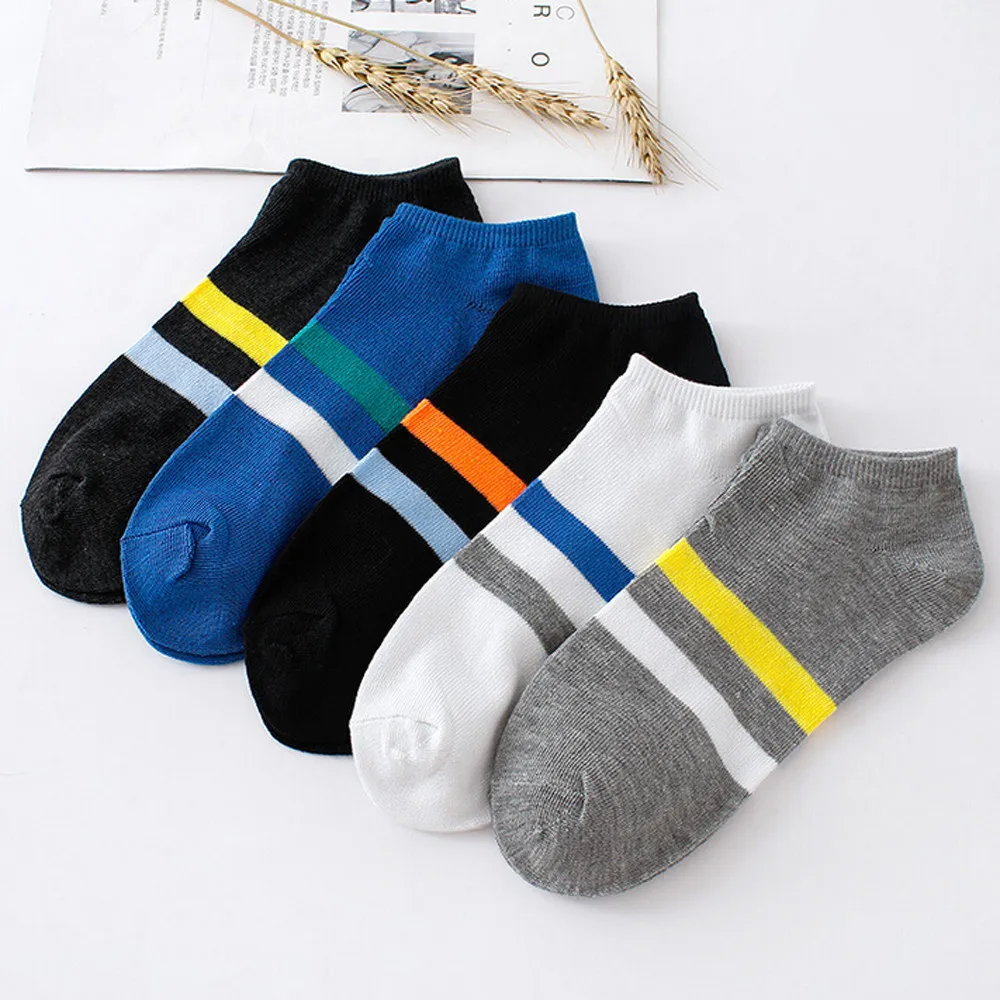 Модные удобные хлопковые носки унисекс в полоску, 1 пара, короткие носки, skarpetki damskie Y
