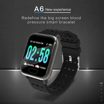 

Promotion--A6 Smart bracelet Newest chip blood pressure measure Sport Waterproof Smart Wrist Watch Fitness Tracker for Android
