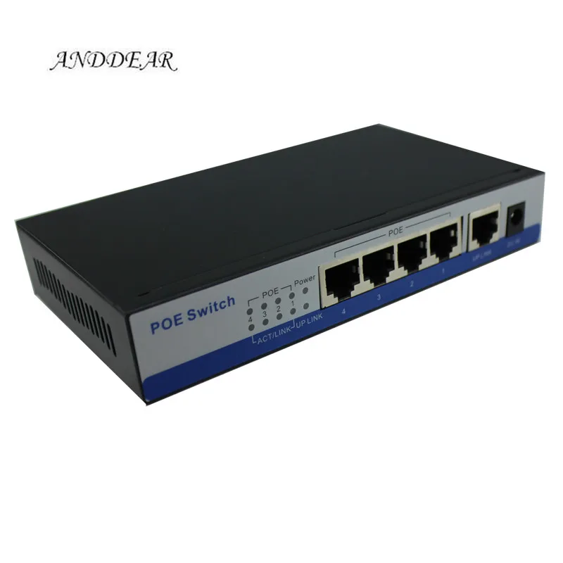 HY 10/100 Мбит/с rj45 коммутатор poe 802.3af 4 порта питания 15 5 Вт для ip камер nvr телефон wifi