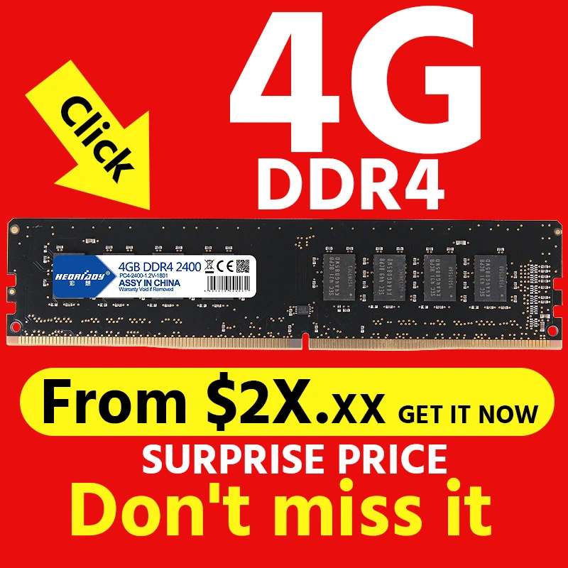 Heoriady ПК ОЗУ ddr4 4g 2133 2400 2666 МГц 1 2 в двухканальная материнская плата ddr 4 dimm