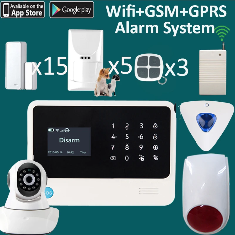 APP wifi gsm alarm system English/Spanish/French/Dutch ...
