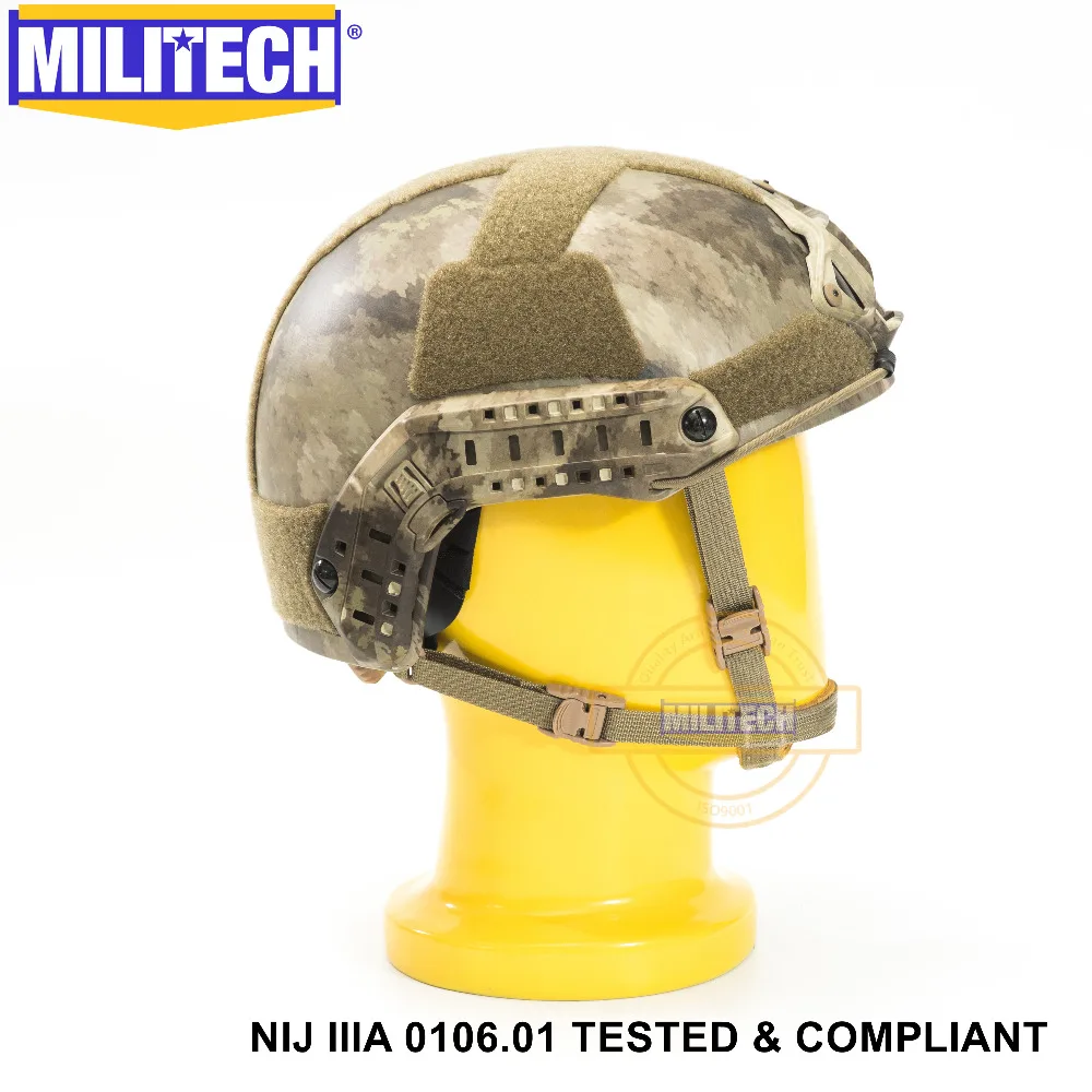 ISO сертифицированный MILITECH Atacs AU NIJ Lvl 3A Быстрый высокий XP режущий пуленепробиваемый арамидный баллистический шлем с гарантией 5 лет