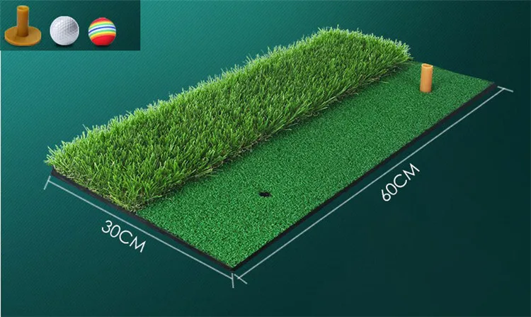 60x30 см Коврик для гольфа 1" x 24" крытые жилые тренировочные газон для гольфа тренировочные коврики резиновые тройник мяч бесплатно - Цвет: no.2    30x60