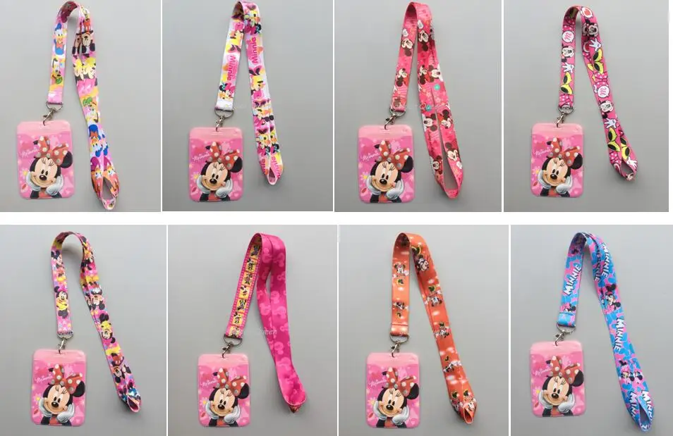 

1Pcs cartoon mickey Lovely Cute Lanyard ID Badge Holder Neck Strap kids gifts