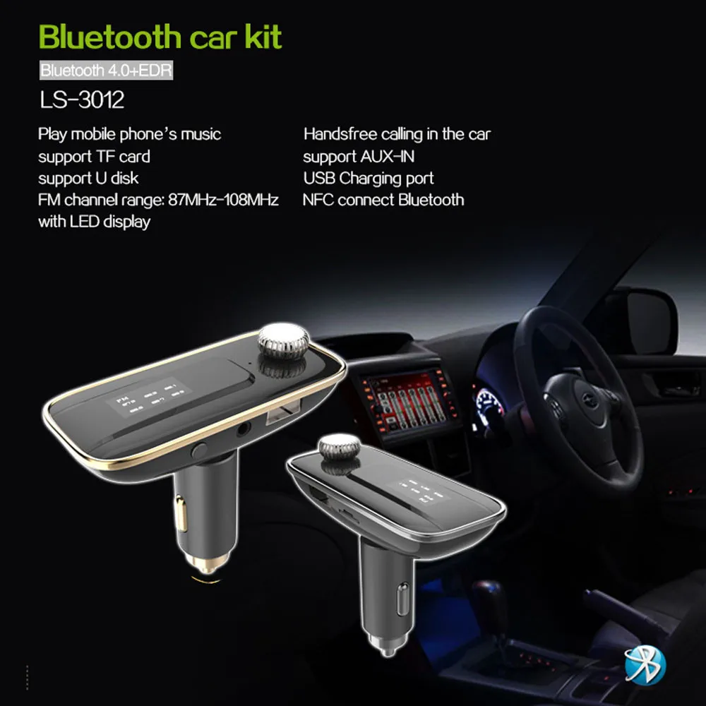 LCD Car Kit MP3 Modulator FM Transmitter Bluetooth USB Charger