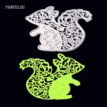 PANFELOU Metalen ambachtelijke eekhoorn papier stansen sterft voor Scrapbooking/DIY Valentijnsdag wedding Pasen kaarten(China)