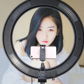 

18"Ring LED Light+Stand Selfie Lights 5500K/3200K Dimmable Lamp Bulbs for Camera Photography Studio CD50 T03P