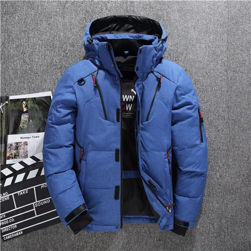 Зимняя мужская одежда пуховая куртка новая мужская Молодежная утолщение большие размеры холодное время года - Цвет: Синий