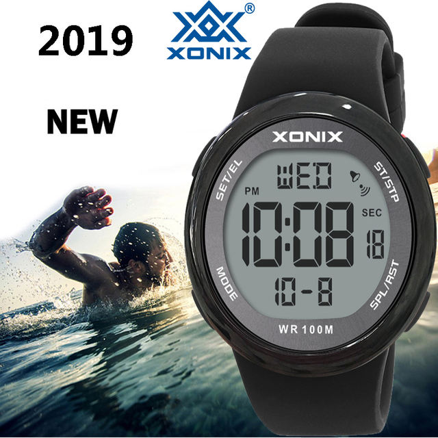 2019 Sport Watche Luxury Men  Relogio Masculino LED Digital Diving Swimming Reloj Hombre Hardlex Mirror Sumergible Wristwatch NY