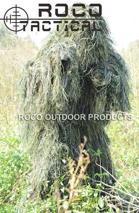 ROCOTACTICAL легкий моющийся снайперский Ghillie костюм Тактический Камуфляжный костюм для военной охоты страйкбол Пейнтбол Лесной - Цвет: Woodland