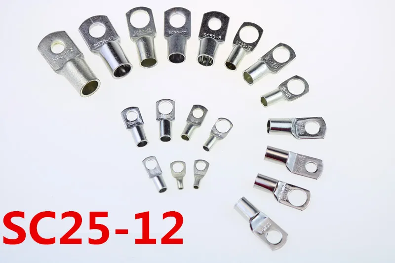

Tinned Copper Cable lugs Battery Terminals SC 25-12 25mm 12mm Bolt Hole