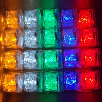 

60pcs/lot Party Supplies LED Luminous Flashing Light Ice Button Switch Control Multi-Color Light Changes LED Ice Cubes
