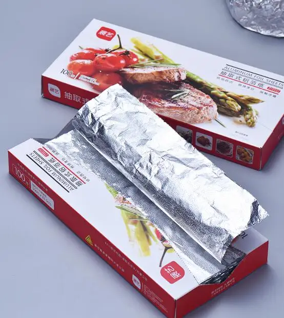 Barbecue aluminum foil Tin foil for oven 100pcs/pack free shipping