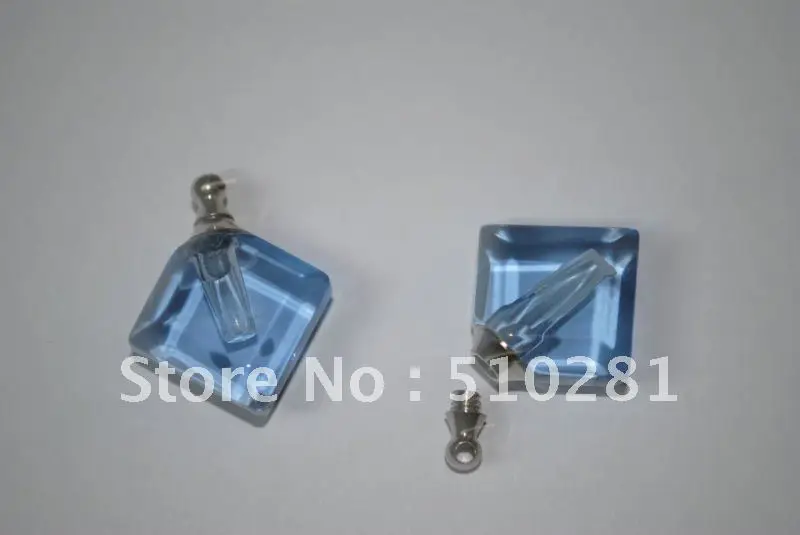 100 шт. синий цвет мини духи кулон и кольца парфюмерные флаконы винт/кристалл кулон gvp011