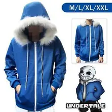 NEW!Undertale Sans Blue Coat Cosplay Jacket Costume Hoodie Top Men Women Jacket Coat Cosplay