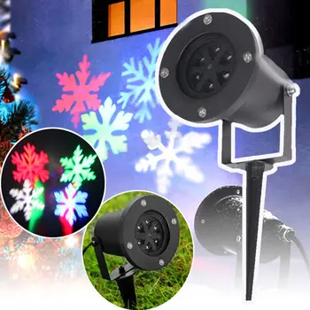 

Moving Snow Projector Lamps Snowflake LED Stage Light For Christmas Party Landscape Light Garden Lamp