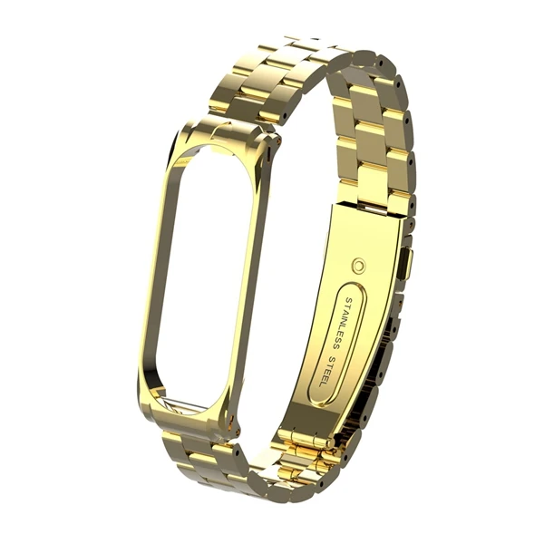 Metal strap for Xiaomi band 4 Smart bracelet Sport Stainless steel wrist strap For Mi band 4 Replacement Accessories Women Men - Цвет: Imitation gold strap