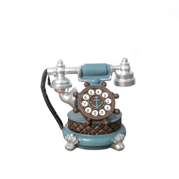 

Retro Resin Telephone Figurine Crafts Room Decoration Handicraft Ornament Vintage Resin Telephone Figurines Wedding Decorations