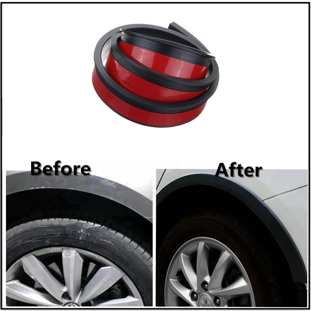 

2PCS Car Fender Flare Extension Wheel Eyebrow Protector Automotive Universal Wide Carbon Fiber Wheel Eyebrow Rubber