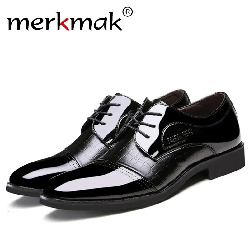 Merkmak 2018 Classical Men Dress Flat Shoes Luxury Men's Business