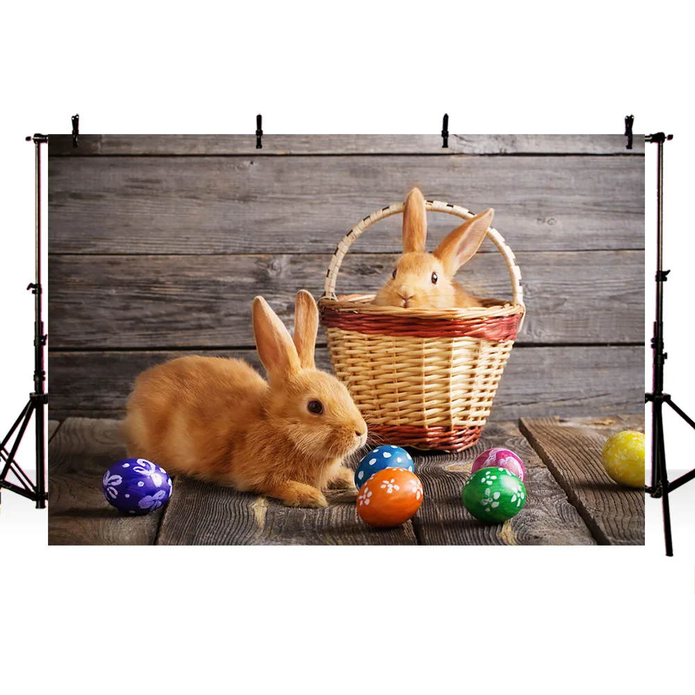 

Mehofoto Peter Rabbit Backdrop Easter Eggs Photography Backdrops for Photo Booth Birthday Party Banner Props