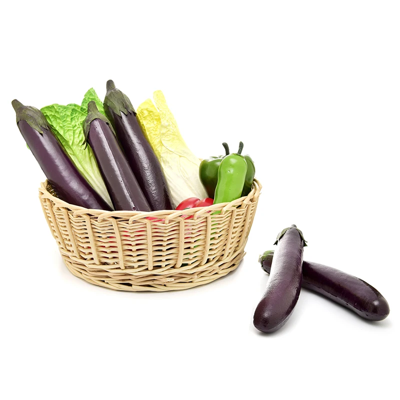  1PC Artificial fake decorative real touch PU teaching Props eggplant faux vegetables Pretend Play p - 32951667653