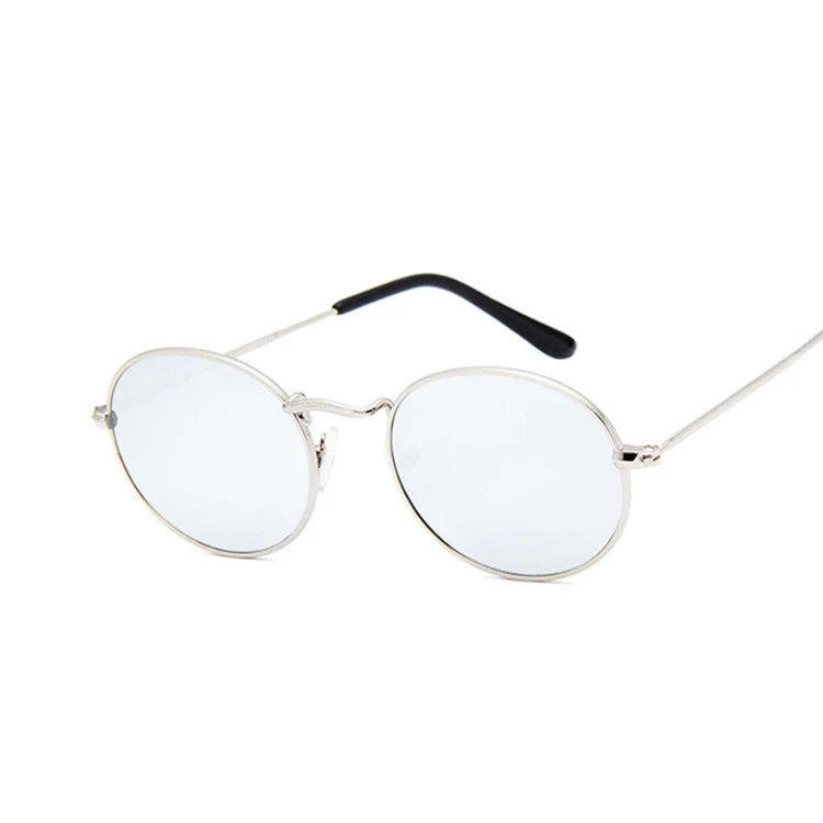 Ретро Овальные Солнцезащитные очки женские брендовые дизайнерские винтажные маленькие черные красные желтые оттенки солнцезащитные женские очки оculos De Sol - Цвет линз: SilverSilver